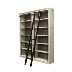 Reminiscent of a quaint French librarythe Toulouse collection with its ringed steel frameaged ebony and warm honey finishes will transforms any office or home into an elegant chateauThis ladder is able to accommodate an 8tall bookcases and has an aged black finish that will fit into any contemporary home. Metal Ladder, Dream Library, Tall Bookcases, Book Room, Home Libraries, Library Design, Book Case