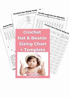 Crochet hat sizing chat and template Magic Circle Crochet, Crochet Mug Cozy, Crochet Baby Hat Patterns, Crochet Beanie Hat, Free Gift Tags, Easy Crochet Baby