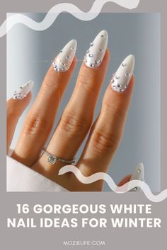 16 Gorgeous White Nail Ideas for Winter. white nail ideas, white nail ideas acrylic, white nail ideas with designs, white nail ideas almond, white nail ideas short, white nail ideas simple, white nail ideas acrylic short, white nail ideas for winter, nail ideas white winter, winter nail ideas almond, simple winter nail ideas, gel winter nail ideas, winter nail ideas almond, winter nail ideas French tip.