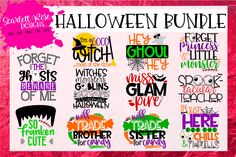 halloween svt bundle with different font styles