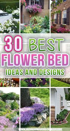 the best flower bed ideas and designs for front yard or garden in this postcard