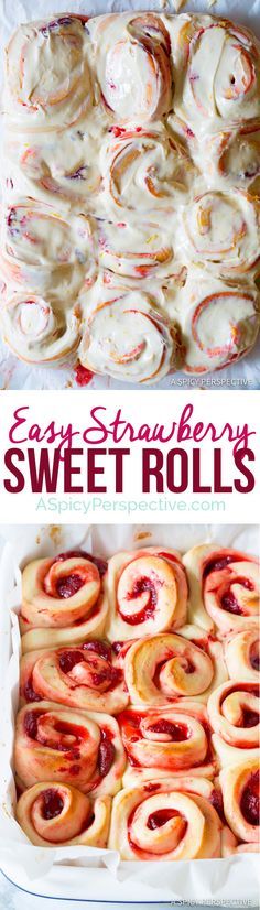 an easy strawberry sweet rolls recipe with cream cheese frosting