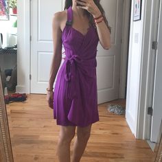 Worn Only Once. This Dress Is A Stunning Purple Color With Metal Detail. Metal Detail, Purple Dress, Purple Color, Color Purple, Size 4, Mini Dress, Womens Dresses, Purple, Women Shopping