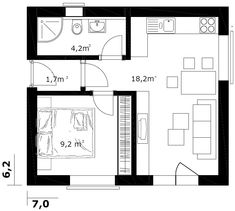 the floor plan for a small apartment