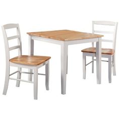 a white table and two chairs next to each other