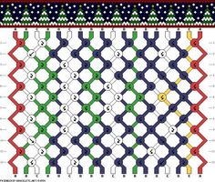 an image of a knitted pattern with different colors and numbers on the bottom half