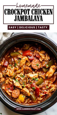 the crockpot chicken jambala recipe in a slow cooker