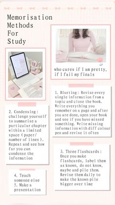 a pink brochure with information about how to write a memo on the computer