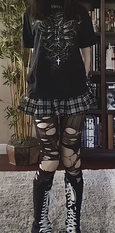 Stile Punk Rock, Emo Outfit Ideas, Emo Outfit, Alt Clothes, Fest Outfits