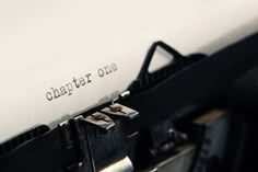 an old fashioned typewriter with the word,'charter one'written on it