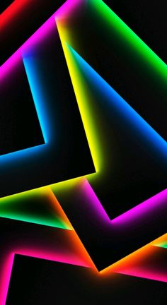 an image of neon colored lines on a black background