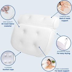 Bath pillow with suction cups dimensions in inches. Bath Tray Caddy, Bathtub Pillow, Bath Pillow, Pillow For Neck, Luxury Bathtub, Bathtub Tray, Bath Tray, Pillow Crafts, Bath Gift Set