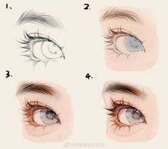 the steps to draw an anime eye step by step