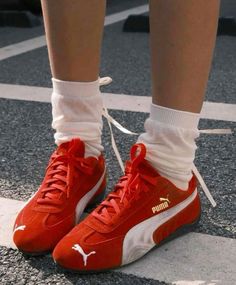 Red Puma Shoes, Puma Speedcat, Funky Shoes, Red Sneakers