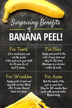 Banana Peel Uses, Banana Benefits, Hair Care Remedies, Banana Peel, Beauty Tips For Glowing Skin, Healthy Skin Tips, Skin Care Remedies, A Banana, Healthy Skin Care