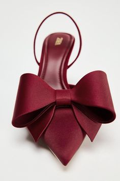 Half Shoe, Half Shoes, Top Gear, Slingback Shoes, Skirt Co Ord, Beauty Accessories, Bow Detail, Burgundy Red, Luxury Shoes