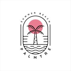 the logo for summer beach palm tree