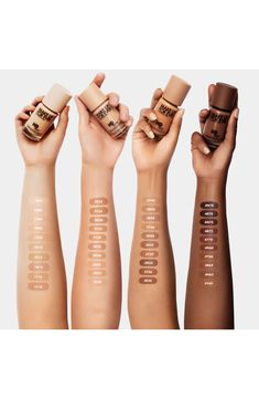 What it is: A medium- to full-coverage 24-hour long wear foundation that blurs imperfections and delivers a natural matte finish.What it does: Powered by the Micro-Skin System™, this iconic formula was developed to flex and move with skin for a transfer-proof, undetectable finish that looks just as good in photos as it does in real life. The lightweight texture is buildable to your desired coverage level and applies easily without feeling or looking cakey. How to use: For sheer coverage, apply w Foundation Photoshoot, Skin System, Long Wear Foundation, Cakey Makeup, Foundation For Oily Skin, Natural Foundation, Full Coverage Foundation, Medium Skin Tone, Deep Skin