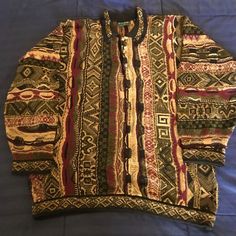 Vintage Coogi Authentic Sweater Made In Australia Multi-Casual Colors Size Xl No Signs Of Any Rips Tears And Holes There’s A Couple Of Loose Threads But Nothing Major. It’s In Great Condition. Coogi Sweater, Sweaters Vintage, Eclectic Fashion, Sweater Making, Winter Clothes, Dream Wardrobe, Fashion Ideas, Knit Sweater, Sweater Cardigan