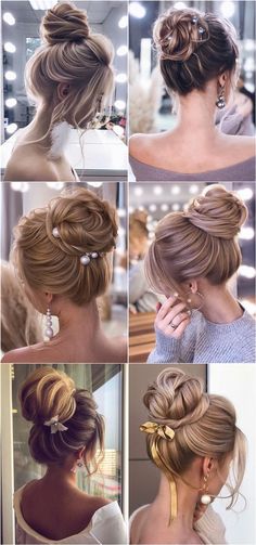 Messy Bun Wedding Updo, Bridal Top Knot, Bridal Messy High Bun, Bride Hairstyles High Bun, Boho High Bun, Hi Bun Hairstyles, High Bridal Updo With Veil, Formal Bun Hairstyles High, High Bun Hairstyles Sleek