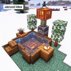 Underwater Enchantment Room Minecraft, Minecraft Decor Exterior, Shopping District Minecraft, Minecraft Pale Wood Builds, Minecraft Interior Designs, Minecraft Bathhouse, Minecraft Entry Way, Minecraft Town Builds