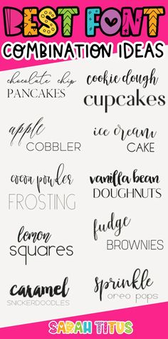 the best font combinations to use for cupcakes