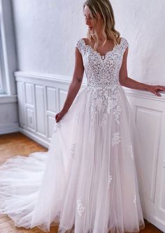 Lace Wedding Dres, Prom Dress White, Lace Long Prom Dress, White Lace Wedding Dress, Aline Wedding Dress, Applique Wedding, Lace Evening Dresses, Tulle Wedding, Long Wedding Dresses