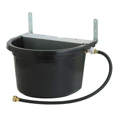 Keep your livestock watered with fresh water without having to constantly pump or manually refill the tank. With the Little Giant FW16MTLBLACK 4-Gallon Auto Float Controlled Waterer, you can hook it up and forget about it. This automatic water trough hooks up with the included 30-inch hose to a standard 3/4-inch water hose or faucet. That means you can easily get water to this float-controlled water trough without any complicated plumbing. A 4-gallon capacity makes this auto livestock waterer id Automatic Dog Waterer, Livestock Water Trough, Rain Barrel System, Sheep Pen, Automatic Waterer, Dog Feeding Station, Water Trough, Animal Family, Fuel Wheels