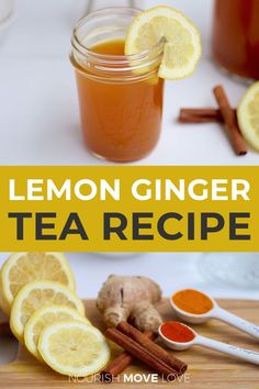 ginger turmeric tea recipe with lemons and cinnamon