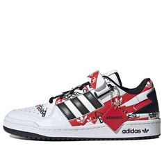 adidas atmos x Forum Low 'Graffiti' GW3487 (SNKR/Retro/Skate/Casual/Unisex) Letter Print Lace-up Skate Shoes For Streetwear, Low-top Graphic Print Skate Shoes For Sports, Sports Graphic Print Low-top Skate Shoes, Custom Logo Print Sneakers For Streetwear, Casual Skate Shoes With Letter Print For Streetwear, Red Logo Print Sneakers For Streetwear, White Skate Shoes With Letter Print For Streetwear, Casual Skate Shoes With Letter Print For Sports, Casual Low-top Skate Shoes With Graphic Print