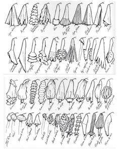 an image of different types of clothes and their names in black ink on white paper