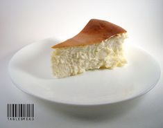 a piece of cheesecake on a white plate