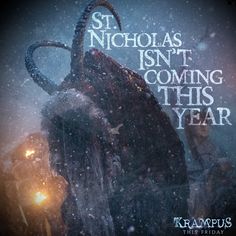 an image of a horned animal with the words st nicholas isn't coming this year