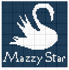 a cross stitch pattern with an image of a swan