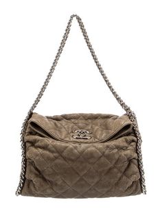 Chanel HoboGrey LeatherInterlocking CC LogoSilver-Tone HardwareChain-Link Shoulder StrapGrosgrain Lining & Three Interior PocketsSnap Closure at TopUnfortunately, due to restrictions, this item may not be eligible for shipping in all areas. Dream Wishlist, Fit Board, Chanel Chain, Cute Birthday Outfits, Bag Designs, Birthday Outfits, Fit Board Workouts, Insta Inspo, Saint Laurent Bag