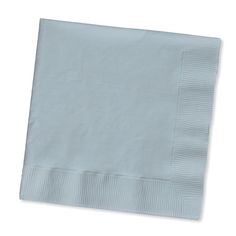 a light blue napkin on a white background