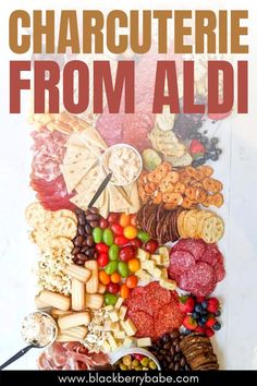 a poster with the words charcuterie from aldi on it