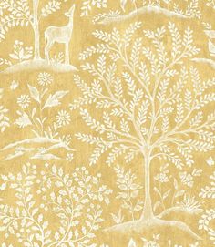 sample signature foret ochre wallpaper by nina campbell 1 Ochre Wallpaper, Enchanted Woodland, Summer Furniture, Headboard Styles, Nina Campbell, Animals And Birds, How To Hang Wallpaper, Drops Patterns, Rug Buying Guide