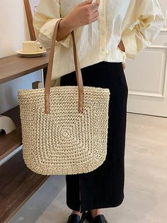 Summer Woven Women's Bag Large Capacity Straw Woman Shopper Beach – Huitidai&Xiangtuibao Beige Square Canvas Bag For Vacation, Square Beige Canvas Bag For Vacation, Trendy Beige Shoulder Bag For Vacation, Large Capacity Square Beach Bag For Beach Season, Trendy Beige Rectangular Beach Bag, Beige Crochet Bag Large Capacity For Beach Season, Beige Crochet Bag For Beach Season With Large Capacity, Trendy Square Shoulder Bag For Vacation, Trendy Rectangular Canvas Beach Bag