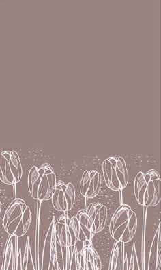 a drawing of some flowers on a brown and white background with space for the text