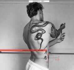 Man With Tattoos, Cobra Tattoo, Dragon Tattoos For Men, Upper Back Tattoos, Torso Tattoos, Neck Tattoo For Guys