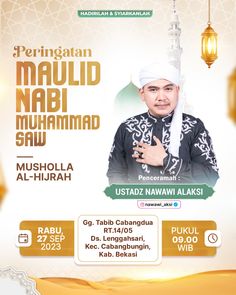 an advertisement for the muslim festival, featuring a man with a white turban on his head