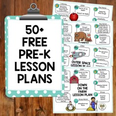 the 50 + free prek lesson plans for children