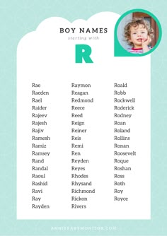 the names and numbers of children's names on a blue background with green circles