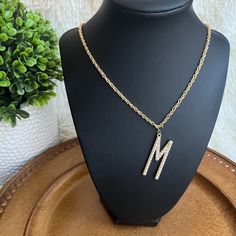 Custom Designed Faux Pearl Monogram 14k Gold Plated M Initial Charm And Gold Tone V Rope Necklace New Without Tags 26” Chain With 2” Extender Additional Initials Available A B D L M R Open To Offers At List Price Save 20% On Bundles Of 2 Or More #Holiday #Gift #Giving #Secondhandsunday #Smallbusinesssaturday M Initial Necklace, M Initial, M Necklace, M R, Letter M, Rope Necklace, Initial Charm, Initial Necklace, Womens Jewelry Necklace