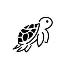 a black and white drawing of a turtle