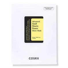 Advanced Snail Mucin Power Sheet Mask -  Nourished & plump skin on one sheet! CosRX's Advanced Snail Mucin Power Sheet is dipped in 35,000 ppm of snail mucin that delivers nourishment and hydration skin deep! The natural-derived cellulose sheet creates perfect face-hugging fit and allows rich formula to be effectively absorbed into skin.    Benefits     Rich Hydration Nourishment to repair damaged skin     Key Ingredients     Snail Secretion filtrate   - Advanced Snail Mucin Power Sheet Mask Advanced Snail, Skin Face Mask, Plump Skin, Snail Mucin, Perfect Face, Spa Essentials, Improve Skin Elasticity, Skin Benefits, Sheet Mask