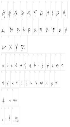 an image of the letters and numbers that are written in different languages, including one for each