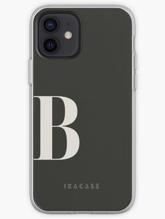 a black and white iphone case with the letter b on it's back cover