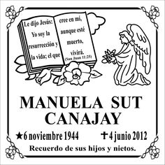 the poster for manuela sut canjay, which is written in spanish